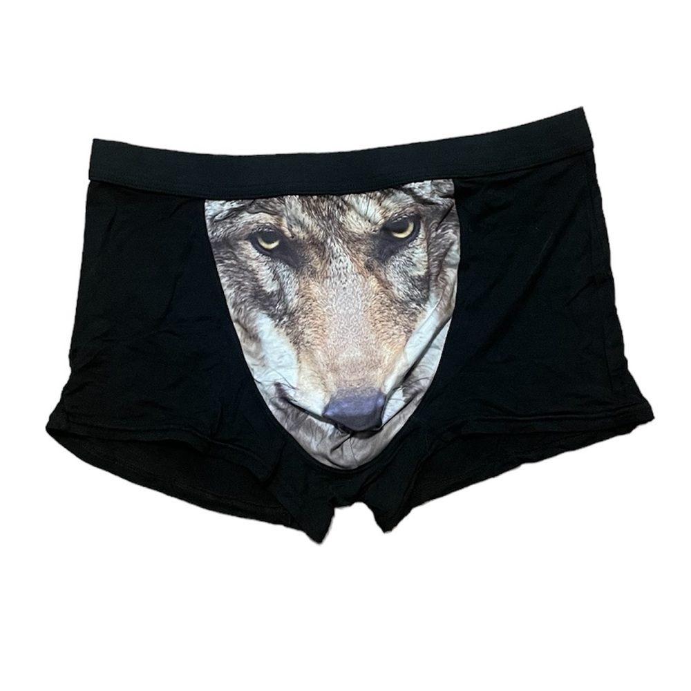 Men's Sexy Funny 3D Wolf Print Boxer Briefs Underwear Shorts Trunks